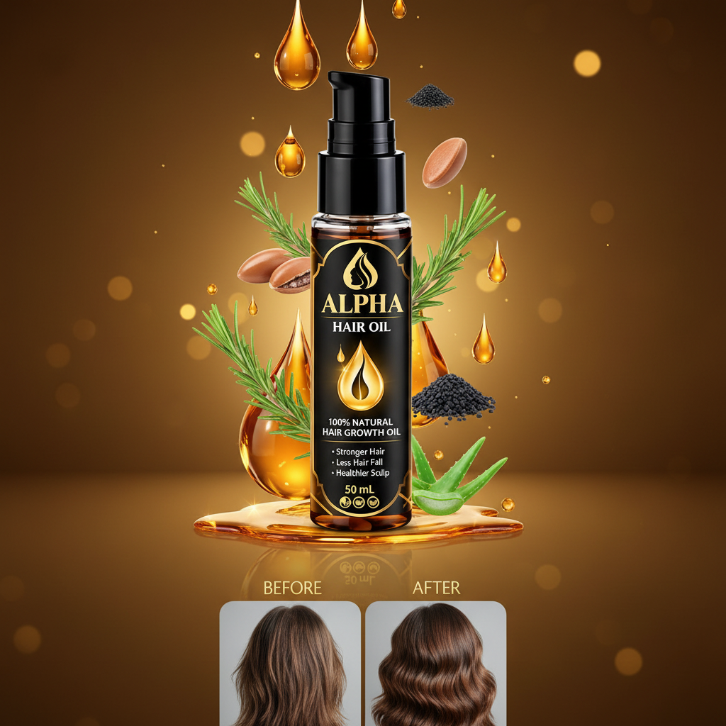 Alpha Hair Oil – 3in1 Advanced Hair Growth Formula (250ml)
